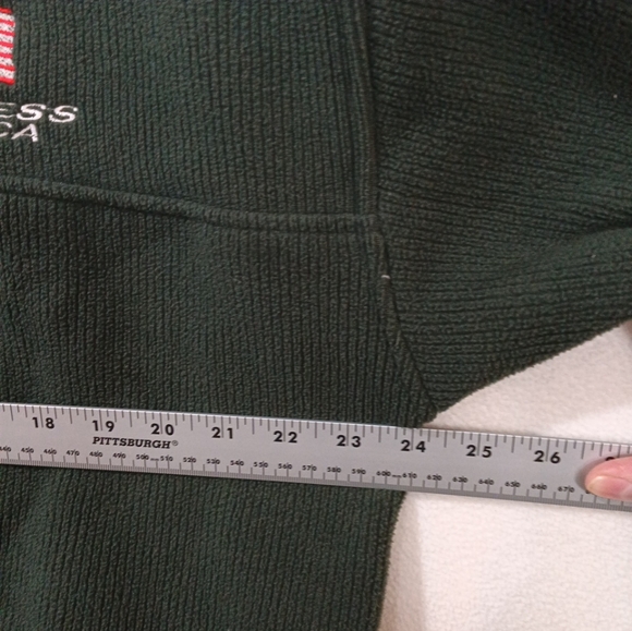 God bless America Half Zip Pullover Sweatshirt Mens Size XL Green - Picture 7 of 8